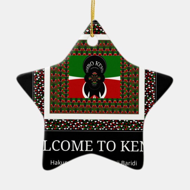 Welcome to Magical Kenya: Hakuna Matata Ceramic Tree Decoration (Front)