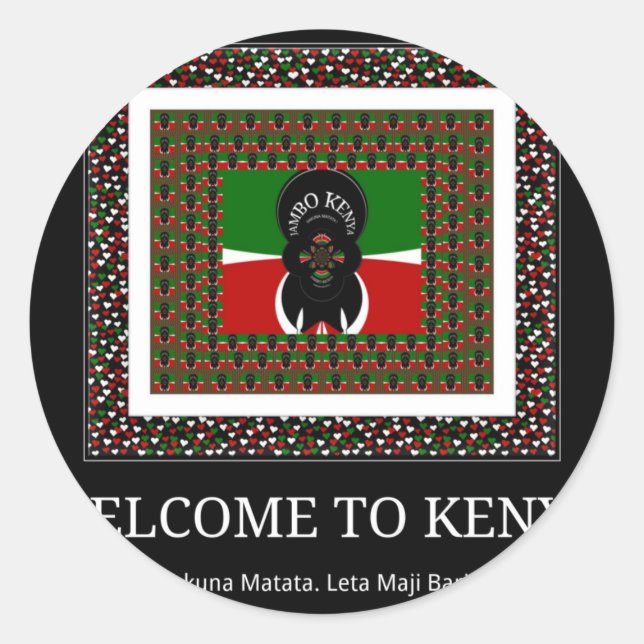 Welcome to Magical Kenya: Hakuna Matata Classic Round Sticker (Front)
