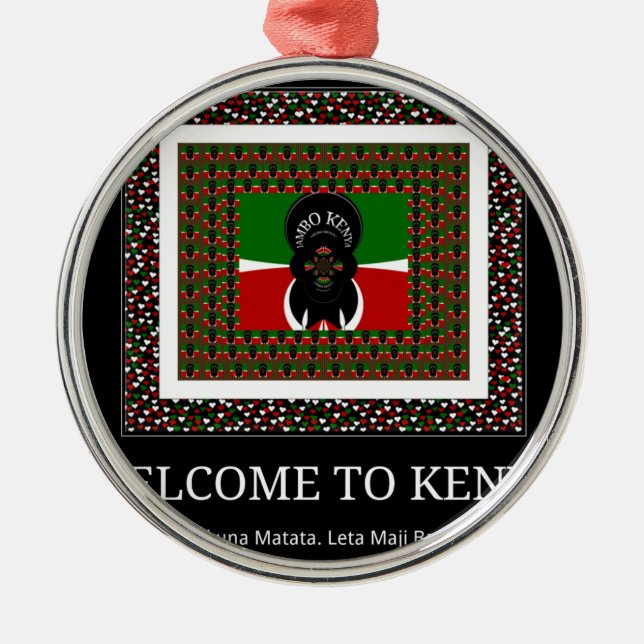 Welcome to Magical Kenya: Hakuna Matata Metal Tree Decoration (Front)