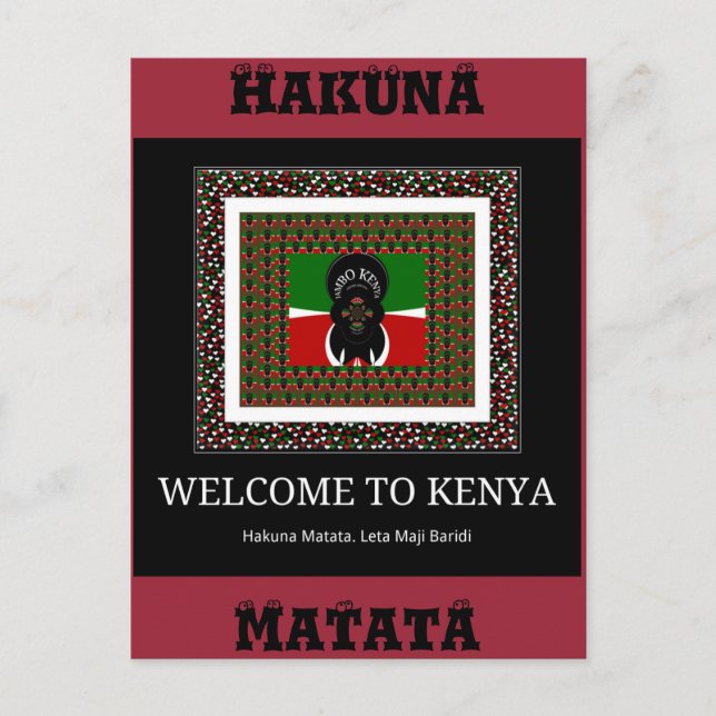 Welcome to Magical Kenya: Hakuna Matata Postcard (Front)