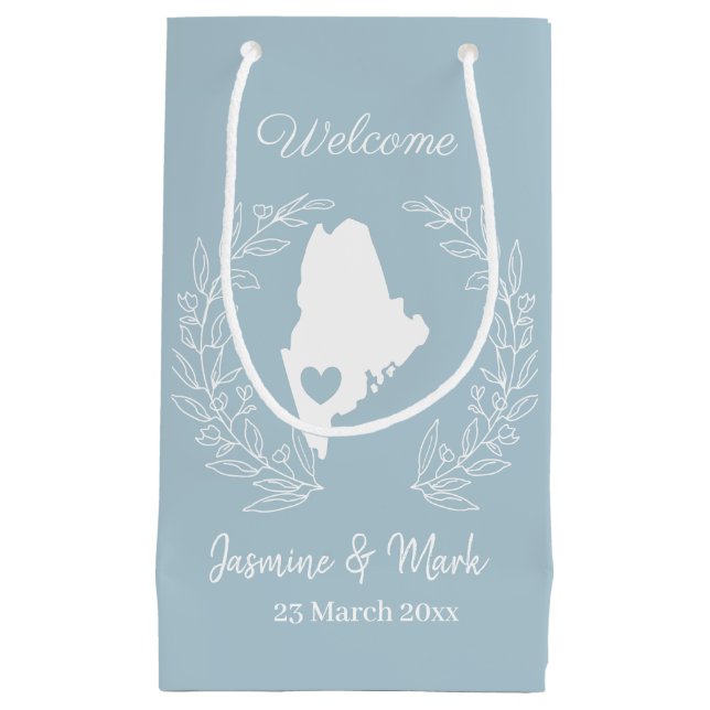 Welcome to Maine wedding favours custom     Small Gift Bag (Front)