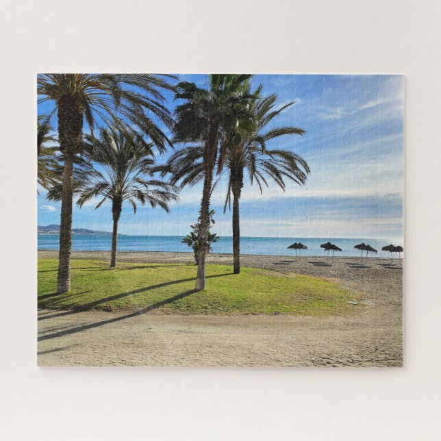 Welcome to Malaga Spain, Mediterraean Coastline Jigsaw Puzzle (Horizontal)