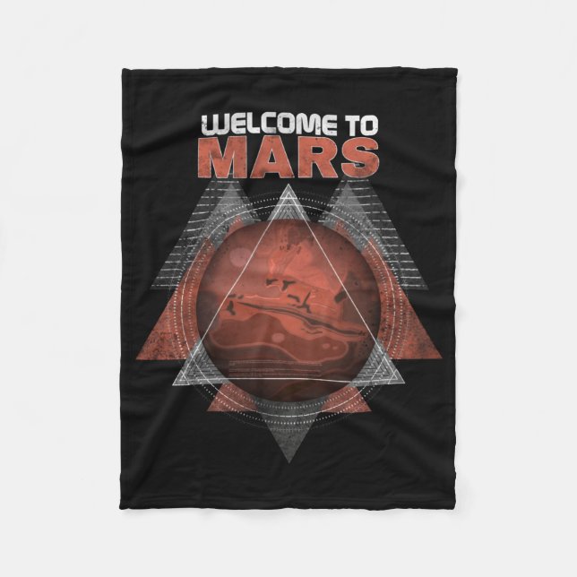 Welcome to Mars Solar System Space Planet Fleece Blanket (Front)