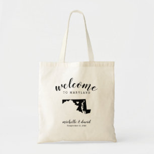 Welcome to Maryland   State Silhouette Wedding Tote Bag