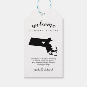 Welcome to Massachusetts Calligraphy Wedding Gift Tags