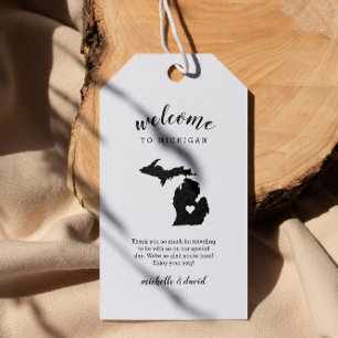 Welcome to Michigan Calligraphy Wedding Gift Tags