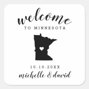 Welcome to Minnesota   Wedding custom favour Square Sticker