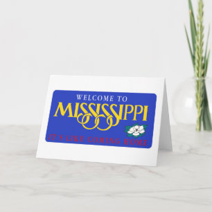 Welcome to Mississippi - USA Road Sign Card