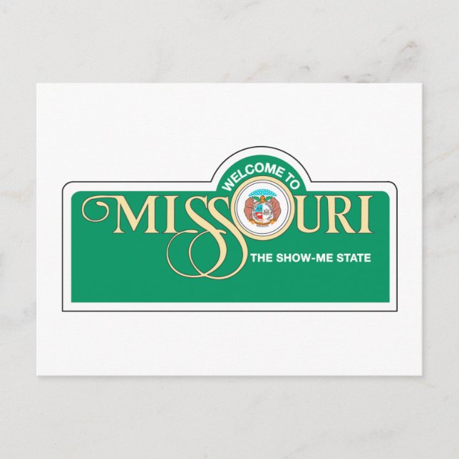 Welcome to Missouri - USA Road Sign Postcard (Front)