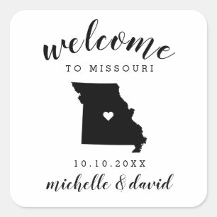 Welcome to Missouri   Wedding custom favour Square Sticker