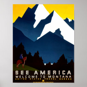Welcome to Montana Vintage WPA Poster
