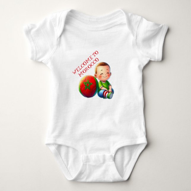 Welcome to Morocco Baby Bodysuit – Cute Moroccan  (Front)