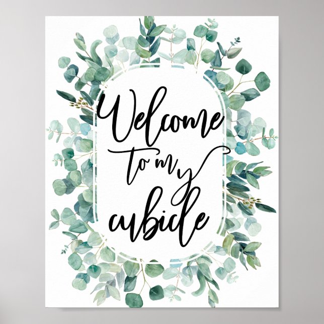 Welcome to my Cubicle Sign Office Desk Work (Front)