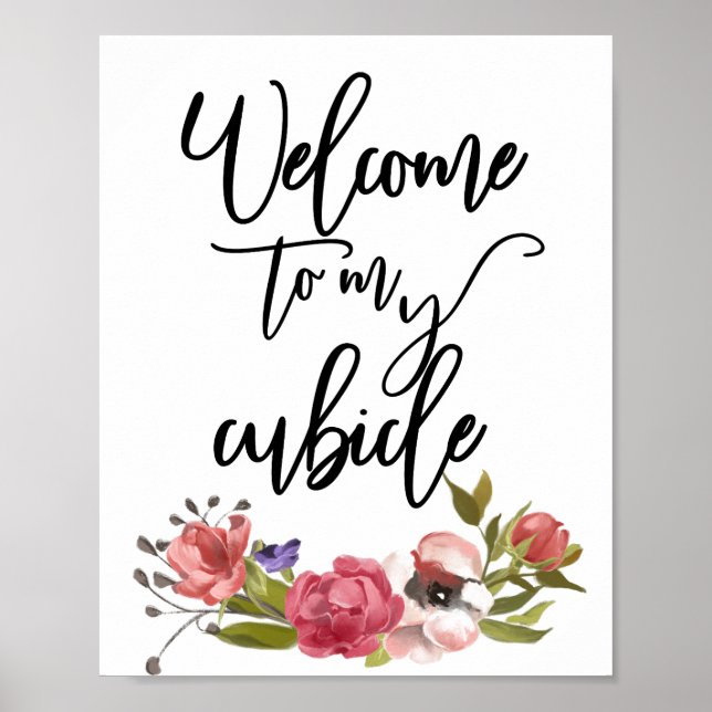 Welcome to my Cubicle Sign Office Desk Work (Front)