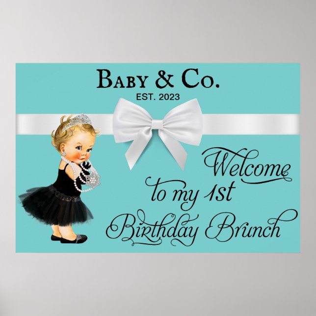 Welcome To My First Birthday Brunch Poster (Front)