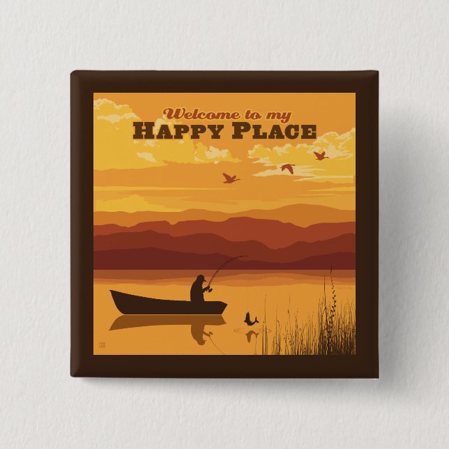 Welcome To My Happy Place 15 Cm Square Badge (Front)