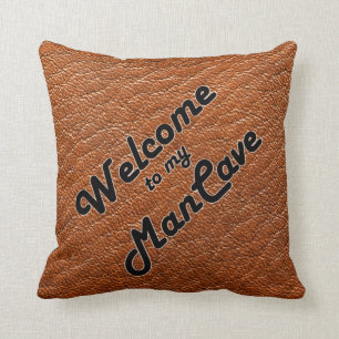 Welcome to my Man Cave Throw Pillow