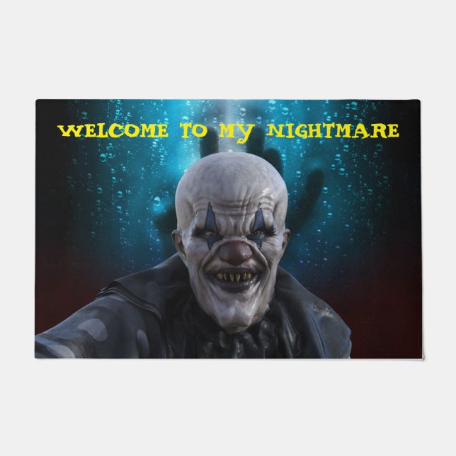 Welcome To My Nightmare Evil Clown Door Mat (Front)