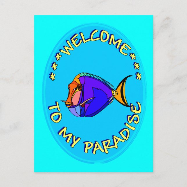 WELCOME TO MY PARADISE POSTCARD (Front)