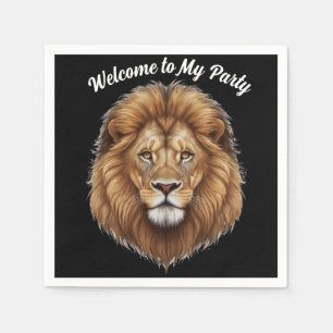 Welcome to My Party Lion personalise name Napkin