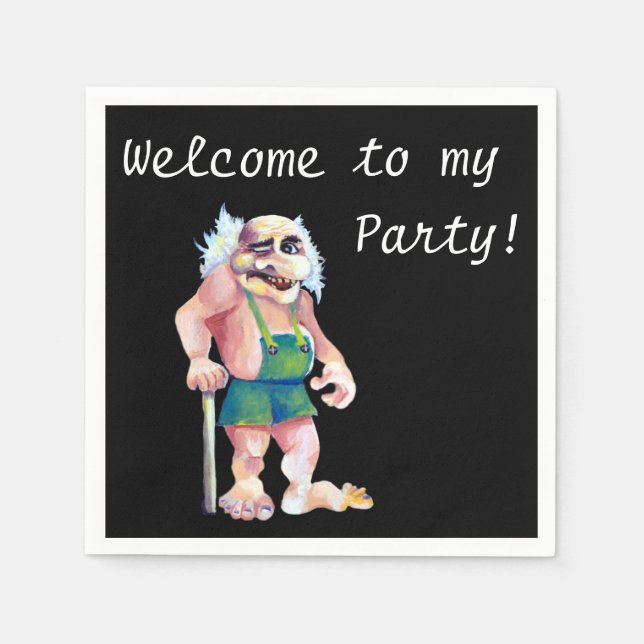 Welcome To My Party - Scandinavian Ogre Napkin (Front)