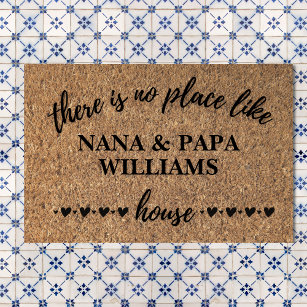 Welcome to Nana & Papa's House Personalised Doormat