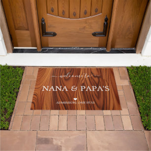 Welcome to Nana & Papa's Wood House Doormat