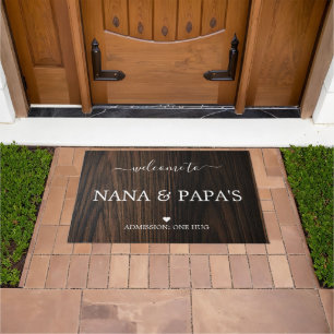 Welcome to Nana & Papa's Wood House Doormat