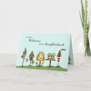 Welcome to Neighbourhood Birdhouses & Flags Card
