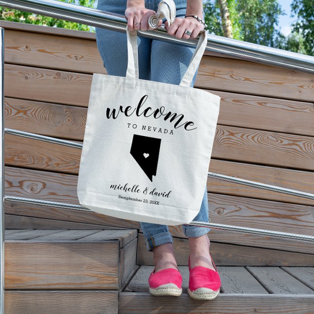 Welcome to Nevada | State Silhouette Wedding Tote Bag (Creator Uploaded)