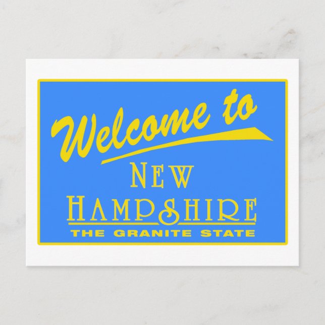 Welcome to New Hampshire - USA Road Sign Postcard (Front)
