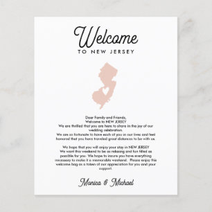 Welcome TO NEW JERSEY Letter & Itinerary ANY COLOR