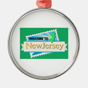 Welcome to New Jersey - USA Road Sign Metal Tree Decoration
