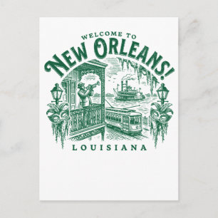 Welcome to New Orleans City Louisiana Postcard