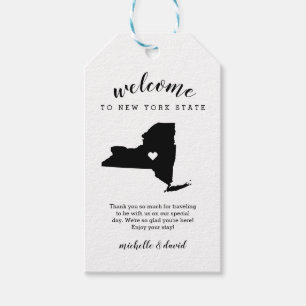Welcome to New York STATE Calligraphy Wedding Gift Tags