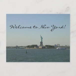 Welcome to New York!-Statue of Liberty Postcard