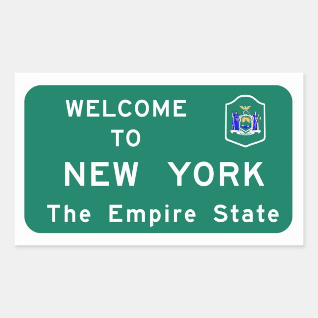 Welcome to New York - USA Road Sign Rectangular Sticker (Front)