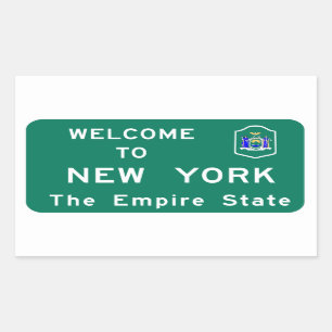 Welcome to New York - USA Road Sign Rectangular Sticker