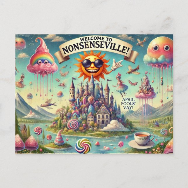 Welcome to Nonsenseville!" Postcard (Front)