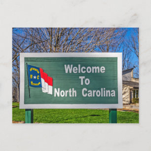 Welcome to North Carolina Sign Postcard