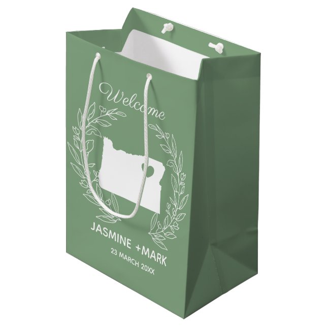 Welcome to Oregon wedding favours custom Medium Gift Bag (Front Angled)
