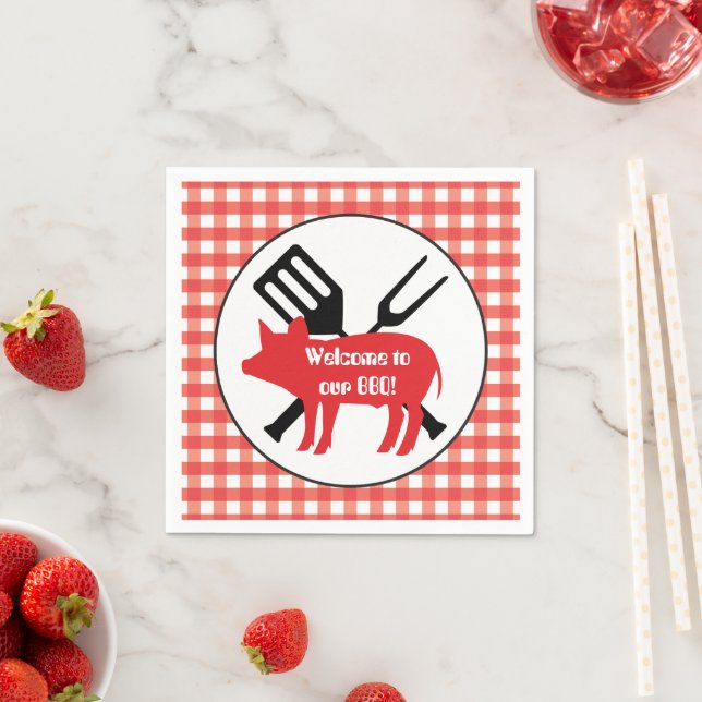 Welcome to our BBQ Pig party paper napkins (Insitu)