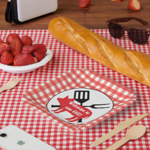 Welcome to our BBQ Pig party paper napkins Paper Plate