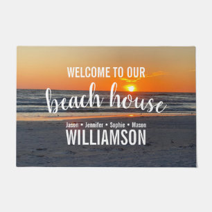 Welcome To Our Beach House Sunset Door Mat