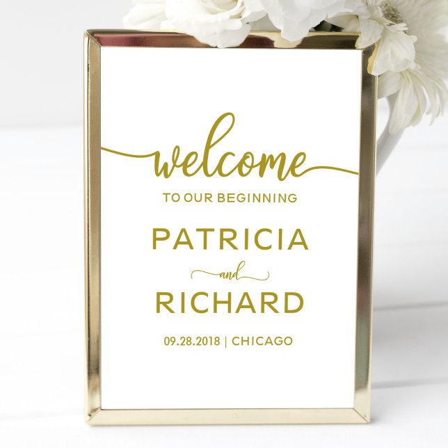 Welcome to our Beginning | Gold Wedding Sign (Creator Uploaded)