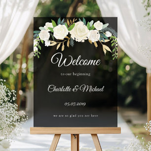 Welcome to our beginning! Wedding Acrylic Sign
