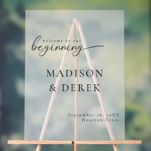 " WELCOME TO OUR BEGINNING" Wedding Acrylic Sign