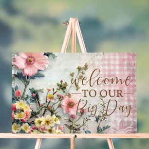 Welcome To Our Big Day Quote Acrylic Sign