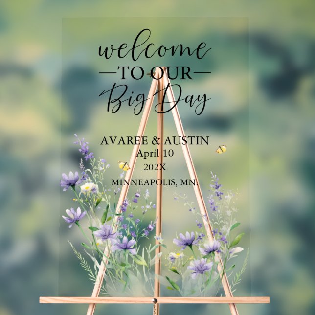 Welcome To Our Big Day Wedding  Acrylic Sign (Neutral)