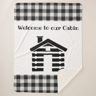 Welcome to Our Cabin Sherpa Blanket